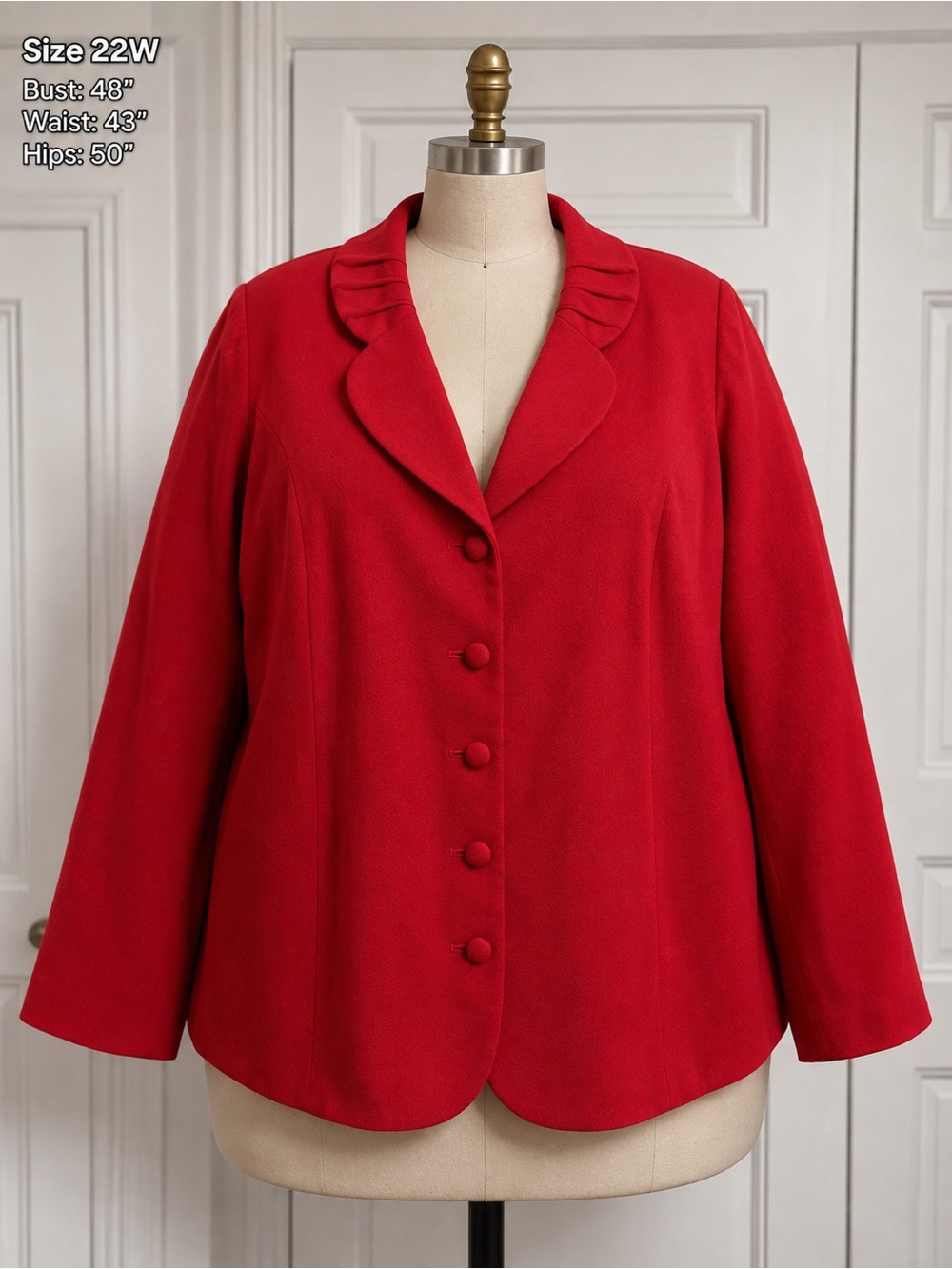 Julian Taylor Vibrant Red Tailored Button Jacket